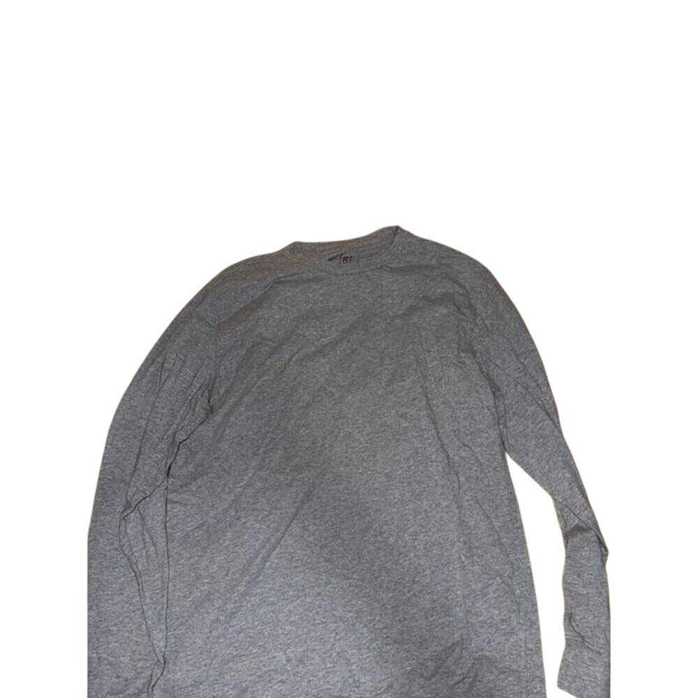 George Long Sleeve Tee Basic Heather Grey Cotton Blend Mens Size M Crew Neck